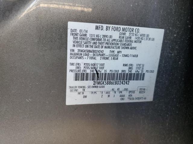 Photo 12 VIN: 2FMGK5B86EBD24242 - FORD FLEX SE 