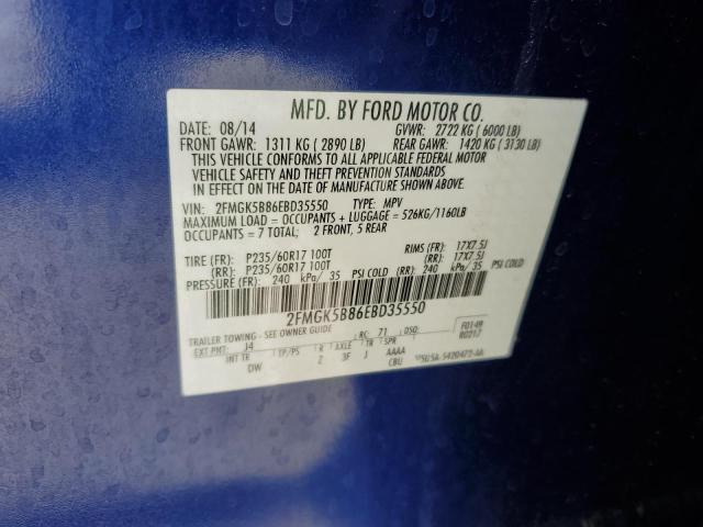 Photo 9 VIN: 2FMGK5B86EBD35550 - FORD FLEX 