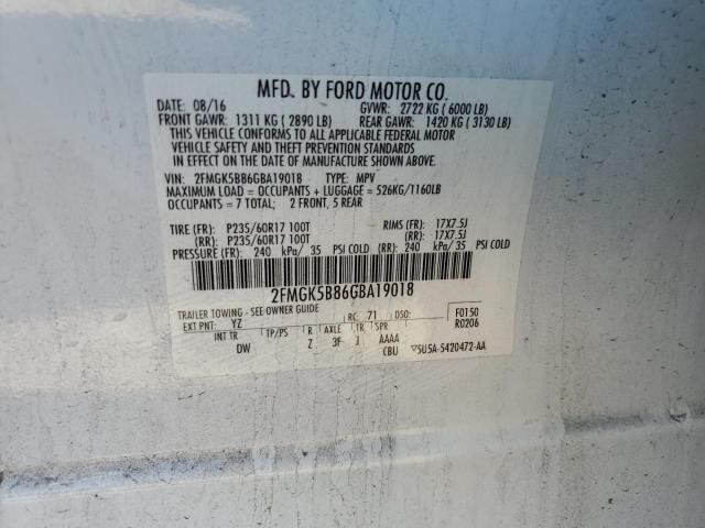 Photo 11 VIN: 2FMGK5B86GBA19018 - FORD FLEX SE 