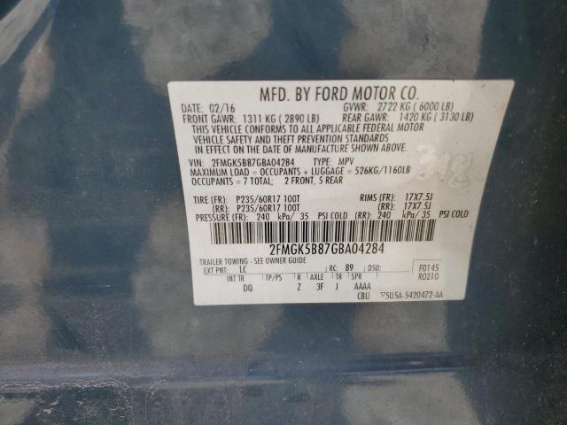 Photo 12 VIN: 2FMGK5B87GBA04284 - FORD FLEX 