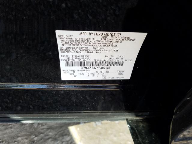 Photo 9 VIN: 2FMGK5B87HBA09969 - FORD FLEX SE 