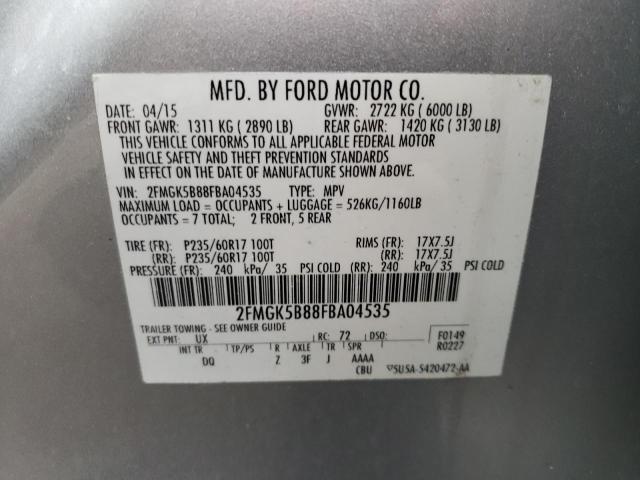 Photo 12 VIN: 2FMGK5B88FBA04535 - FORD FLEX SE 