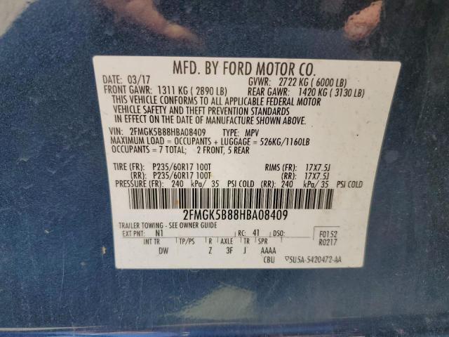 Photo 12 VIN: 2FMGK5B88HBA08409 - FORD FLEX 