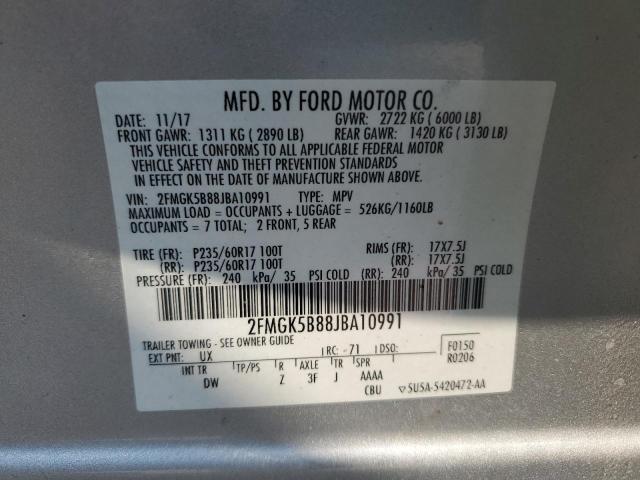 Photo 11 VIN: 2FMGK5B88JBA10991 - FORD FLEX SE 