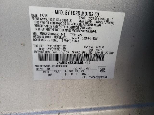 Photo 11 VIN: 2FMGK5B8XGBA01444 - FORD FLEX SE 