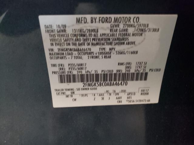 Photo 9 VIN: 2FMGK5BC0ABA46470 - FORD FLEX SE 