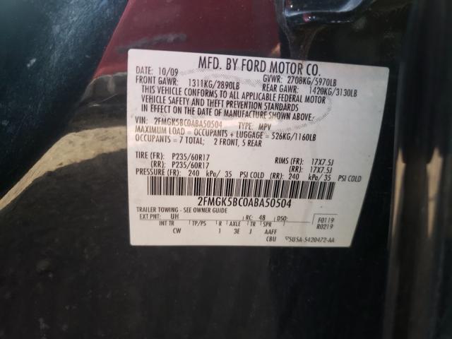 Photo 9 VIN: 2FMGK5BC0ABA50504 - FORD FLEX SE 