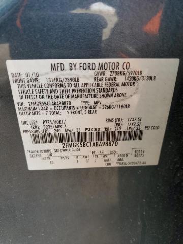 Photo 11 VIN: 2FMGK5BC1ABA98870 - FORD FLEX SE 