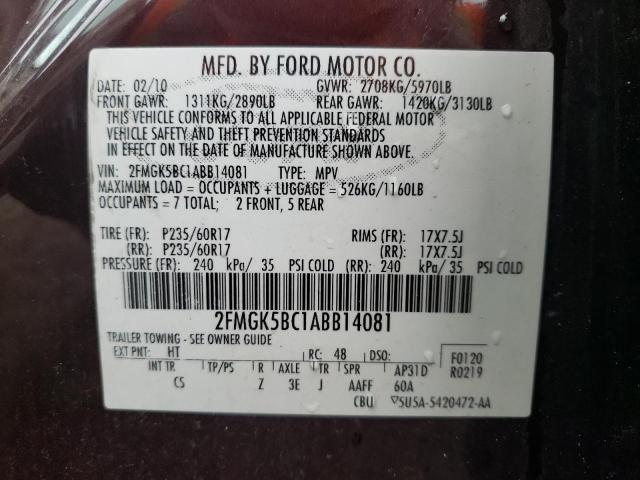 Photo 12 VIN: 2FMGK5BC1ABB14081 - FORD FLEX SE 