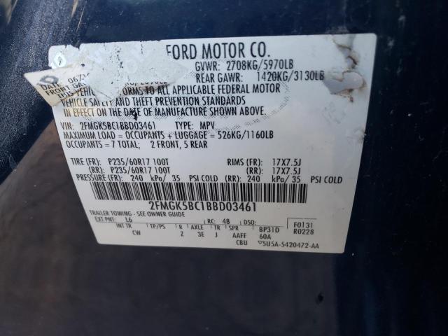 Photo 12 VIN: 2FMGK5BC1BBD03461 - FORD FLEX SE 