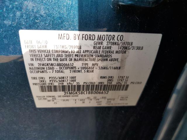 Photo 11 VIN: 2FMGK5BC1BBD06652 - FORD FLEX SE 