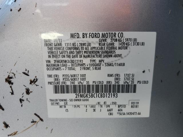 Photo 9 VIN: 2FMGK5BC1CBD12193 - FORD FLEX SE 