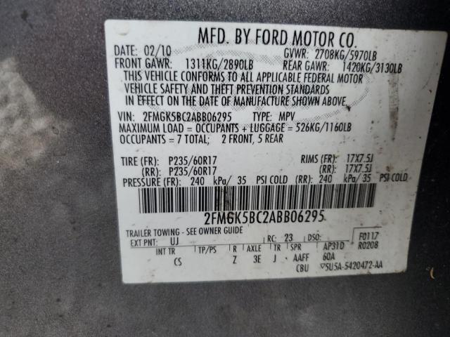 Photo 12 VIN: 2FMGK5BC2ABB06295 - FORD FLEX SE 