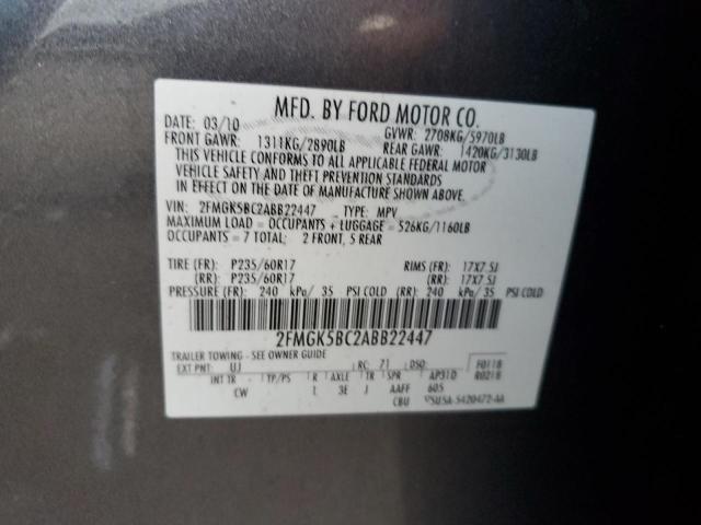 Photo 12 VIN: 2FMGK5BC2ABB22447 - FORD FLEX SE 