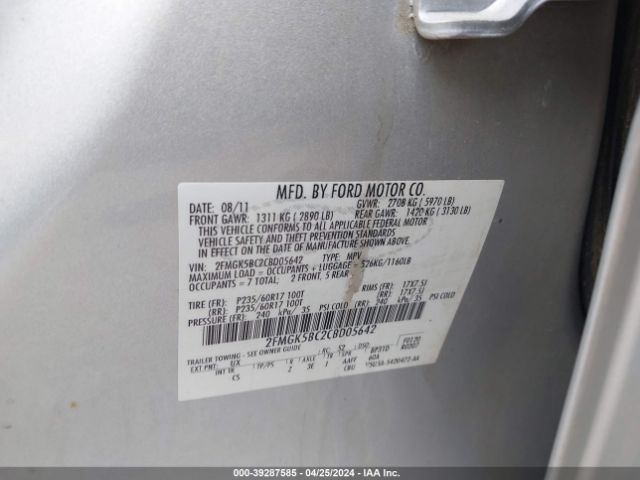 Photo 8 VIN: 2FMGK5BC2CBD05642 - FORD FLEX 