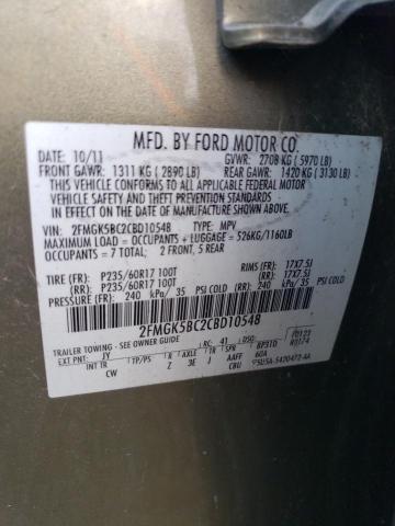 Photo 11 VIN: 2FMGK5BC2CBD10548 - FORD FLEX SE 