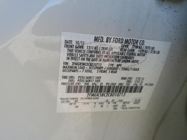 Photo 11 VIN: 2FMGK5BC2CBD10713 - FORD FLEX 