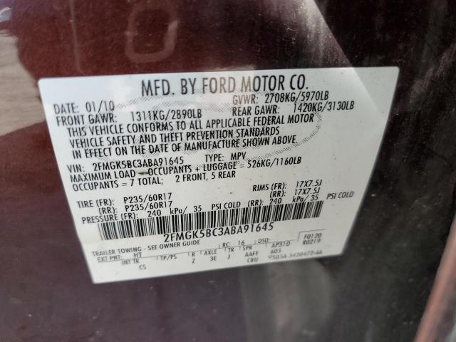 Photo 12 VIN: 2FMGK5BC3ABA91645 - FORD FLEX SE 