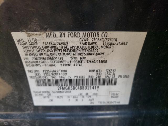 Photo 9 VIN: 2FMGK5BC4BBD21419 - FORD FLEX SE 