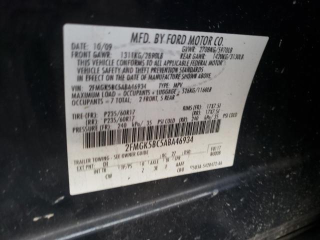 Photo 9 VIN: 2FMGK5BC5ABA46934 - FORD FLEX SE 