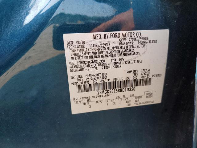 Photo 12 VIN: 2FMGK5BC5BBD10350 - FORD FLEX SE 