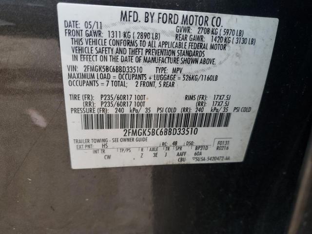 Photo 12 VIN: 2FMGK5BC6BBD33510 - FORD FLEX 