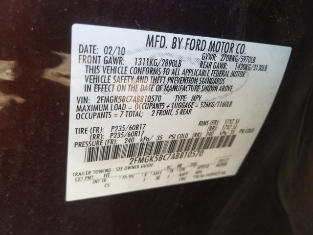 Photo 9 VIN: 2FMGK5BC7ABB10570 - FORD FLEX SE 