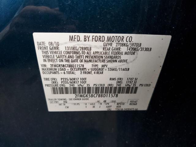 Photo 12 VIN: 2FMGK5BC7BBD11578 - FORD FLEX SE 