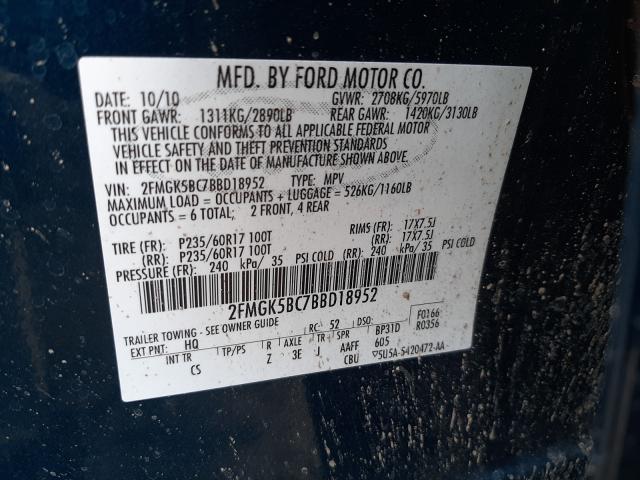 Photo 9 VIN: 2FMGK5BC7BBD18952 - FORD FLEX SE 