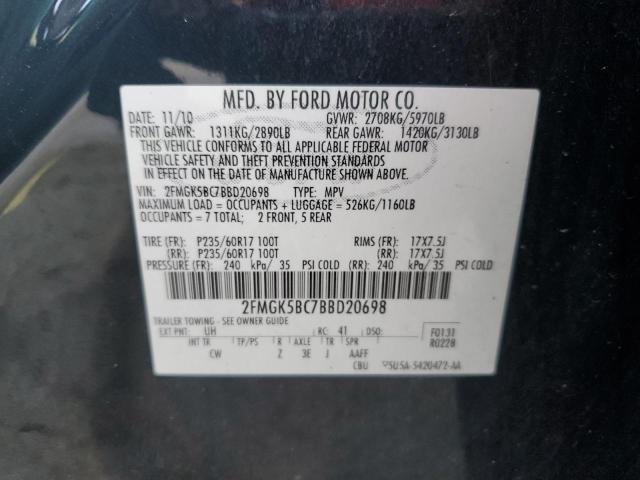 Photo 11 VIN: 2FMGK5BC7BBD20698 - FORD FLEX 