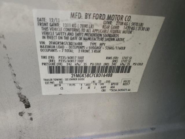 Photo 11 VIN: 2FMGK5BC7CBD16488 - FORD FLEX SE 