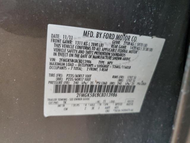 Photo 11 VIN: 2FMGK5BC8CBD13986 - FORD FLEX 