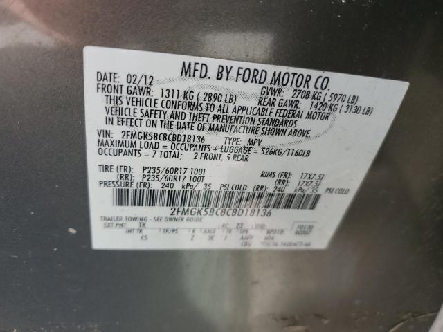 Photo 12 VIN: 2FMGK5BC8CBD18136 - FORD FLEX SE 