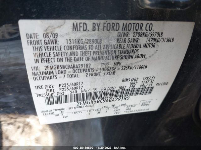 Photo 8 VIN: 2FMGK5BC9ABA29182 - FORD FLEX 