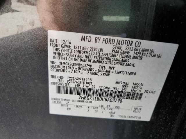 Photo 12 VIN: 2FMGK5C80HBA03798 - FORD FLEX 