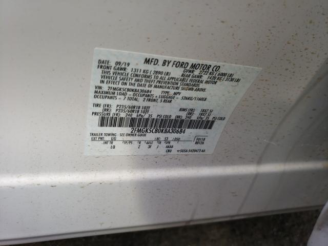 Photo 9 VIN: 2FMGK5C80KBA30684 - FORD FLEX 