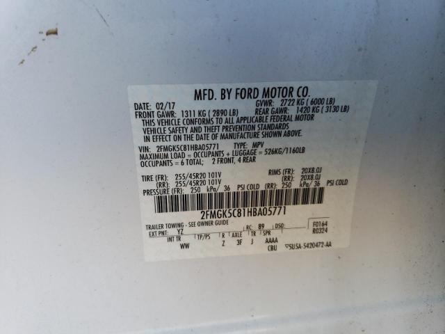 Photo 12 VIN: 2FMGK5C81HBA05771 - FORD FLEX SEL 