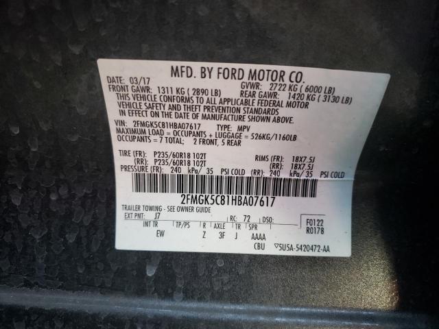 Photo 12 VIN: 2FMGK5C81HBA07617 - FORD FLEX SEL 