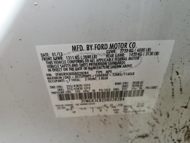 Photo 12 VIN: 2FMGK5C82DBD28284 - FORD FLEX SEL 