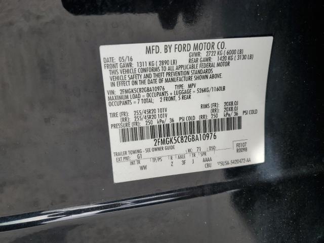 Photo 12 VIN: 2FMGK5C82GBA10976 - FORD FLEX SEL 