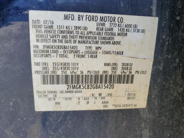 Photo 12 VIN: 2FMGK5C82GBA15420 - FORD FLEX 