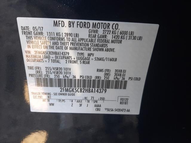 Photo 9 VIN: 2FMGK5C82HBA14379 - FORD FLEX SEL 