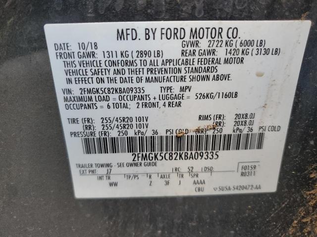 Photo 11 VIN: 2FMGK5C82KBA09335 - FORD FLEX SEL 