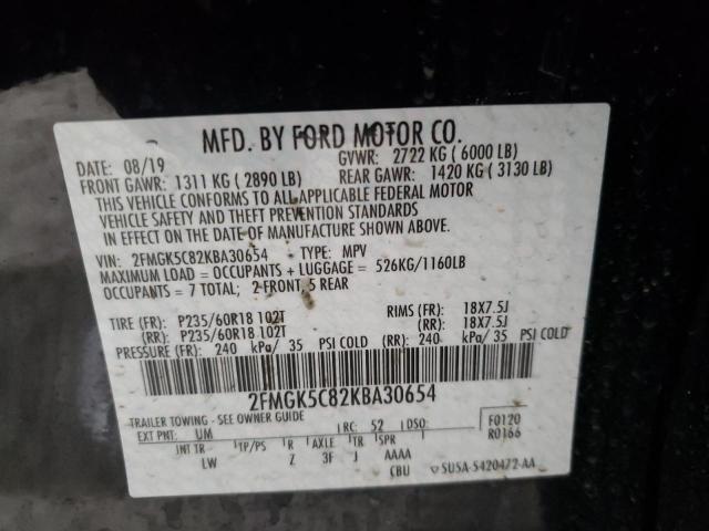 Photo 9 VIN: 2FMGK5C82KBA30654 - FORD FLEX SEL 