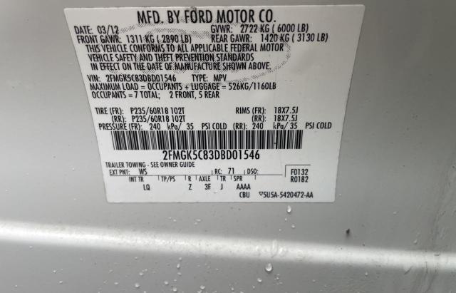 Photo 9 VIN: 2FMGK5C83DBD01546 - FORD FLEX 