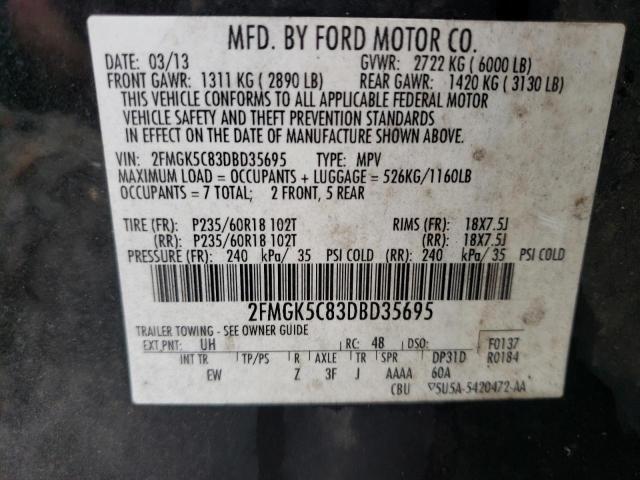 Photo 11 VIN: 2FMGK5C83DBD35695 - FORD FLEX SEL 