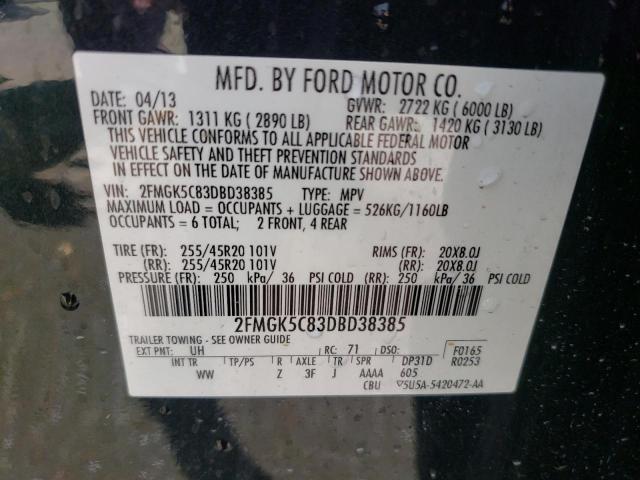 Photo 12 VIN: 2FMGK5C83DBD38385 - FORD FLEX 