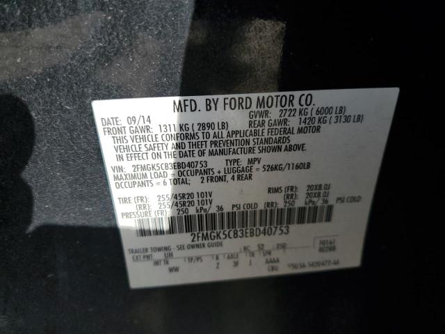 Photo 9 VIN: 2FMGK5C83EBD40753 - FORD FLEX SEL 