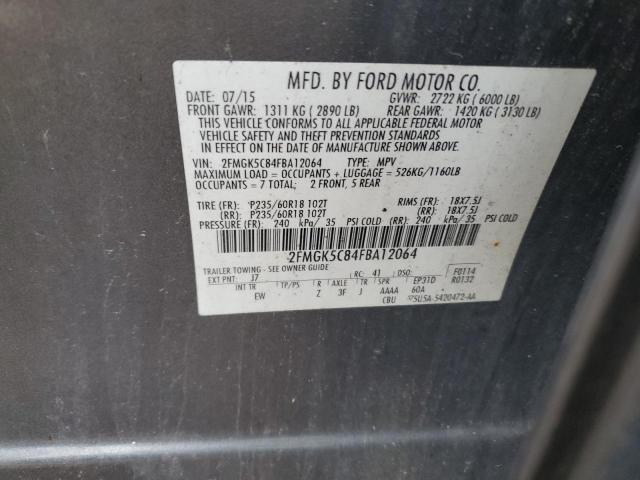 Photo 12 VIN: 2FMGK5C84FBA12064 - FORD FLEX SEL 