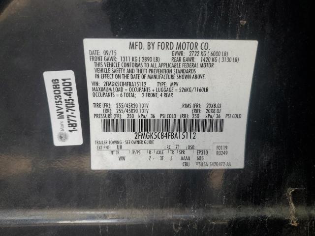 Photo 12 VIN: 2FMGK5C84FBA15112 - FORD FLEX SEL 